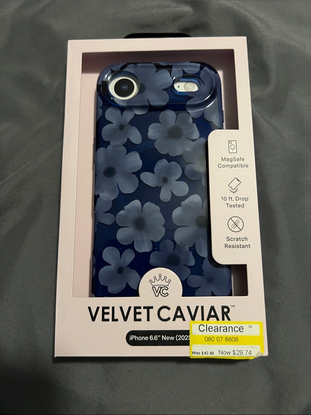 Velvet Caviar Navy Floral iPhone Case